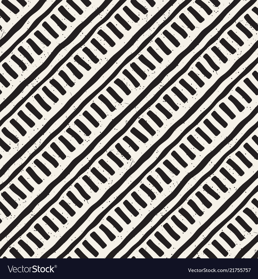 Hand drawn seamless repeating pattern with lines vector image Hand drawn seamless repeating pattern with lines