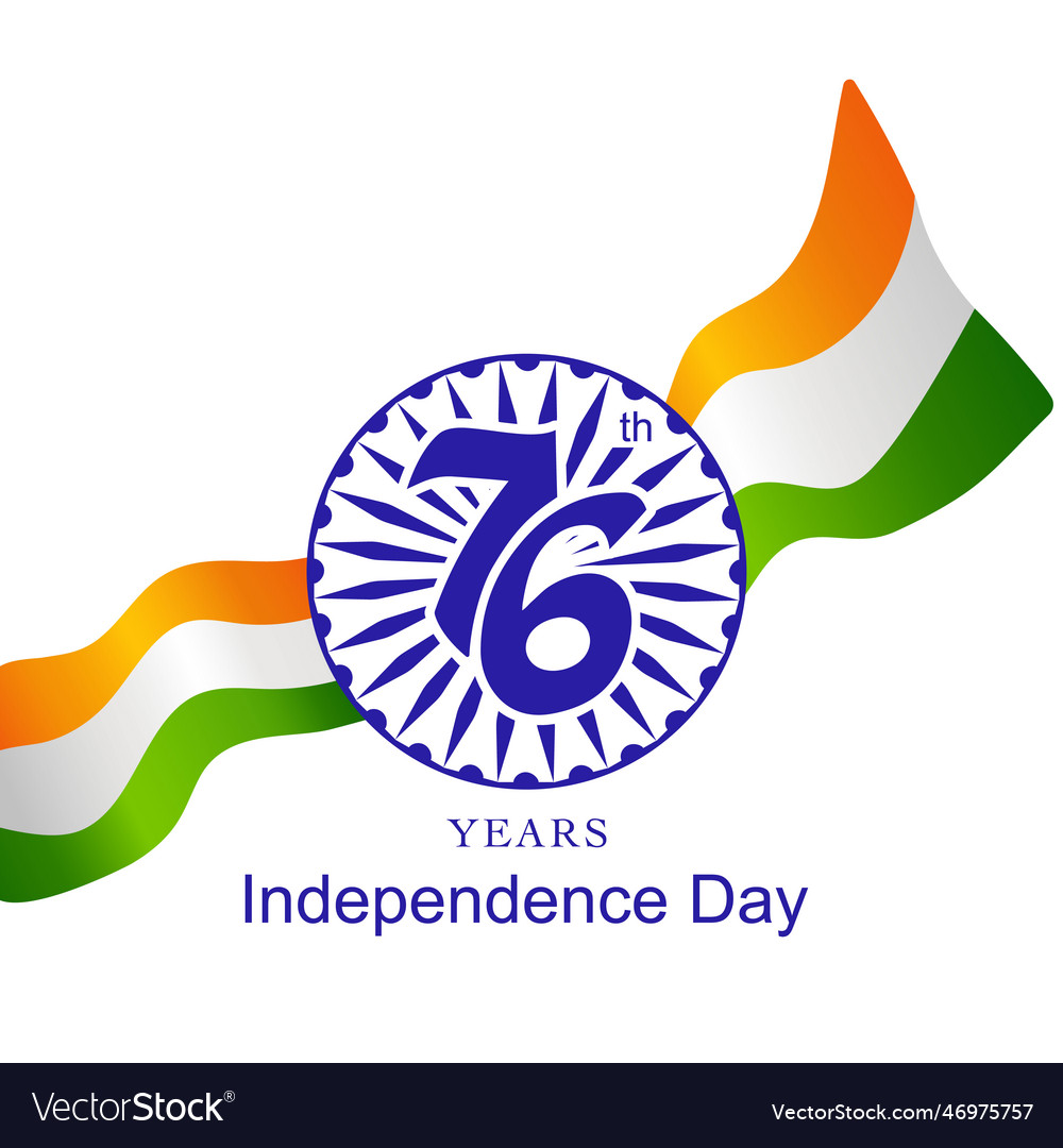 Independence day of india seventy six 76 years Vector Image