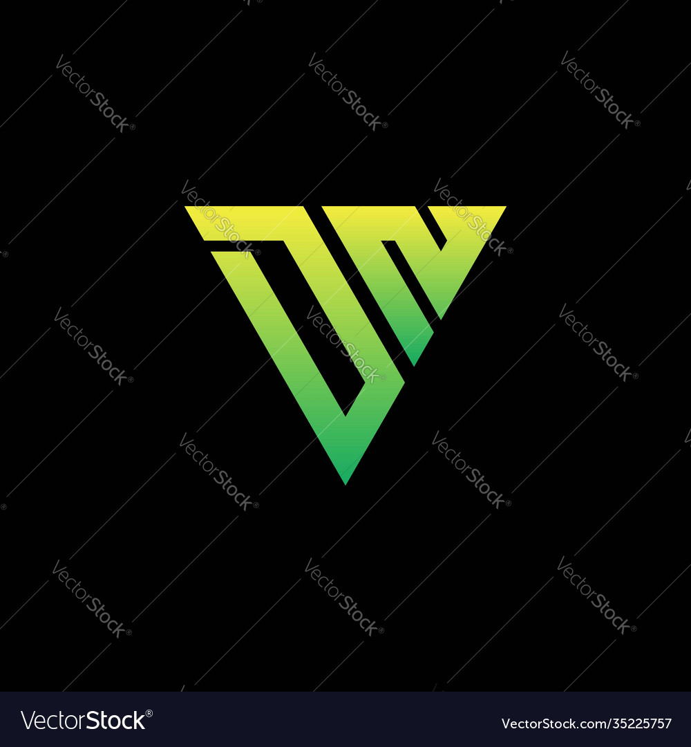 Initial triangle logo monogram with shape vector image Initial triangle logo monogram with shape