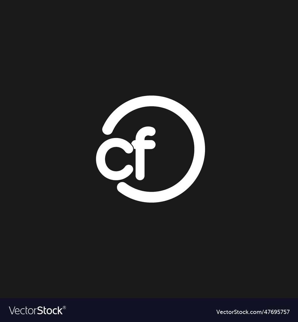 Initials cf logo monogram with simple circles
