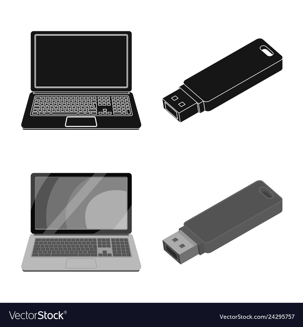 Isolated object of laptop and device symbol