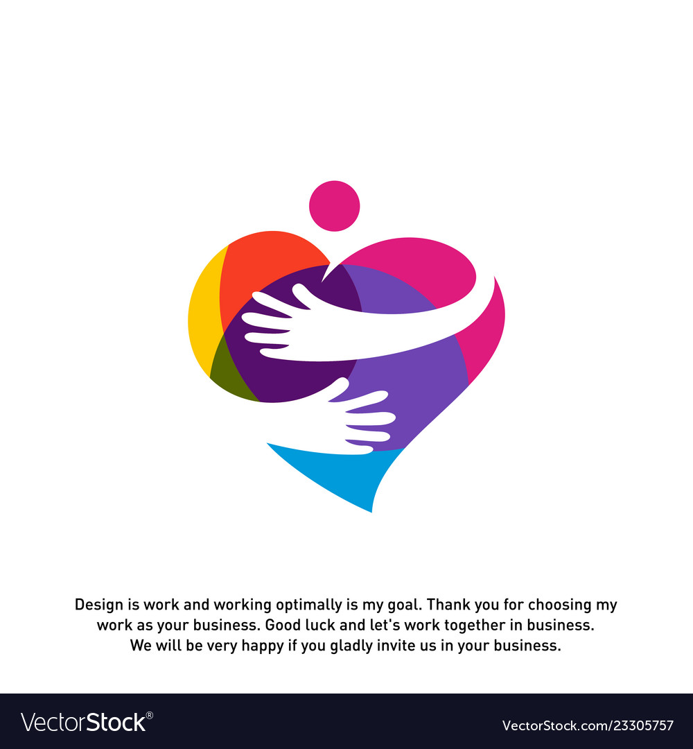 Love Hearth Care Logo Concept Love People Logo Vector Image