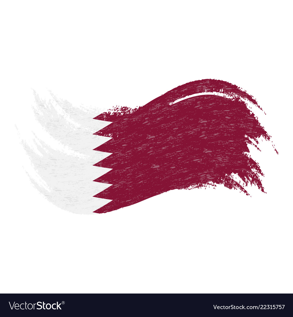 National flag of qatar designed using brush