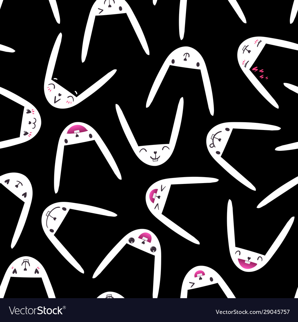Rabbit seamless pattern-11 vector image Rabbit seamless pattern-11