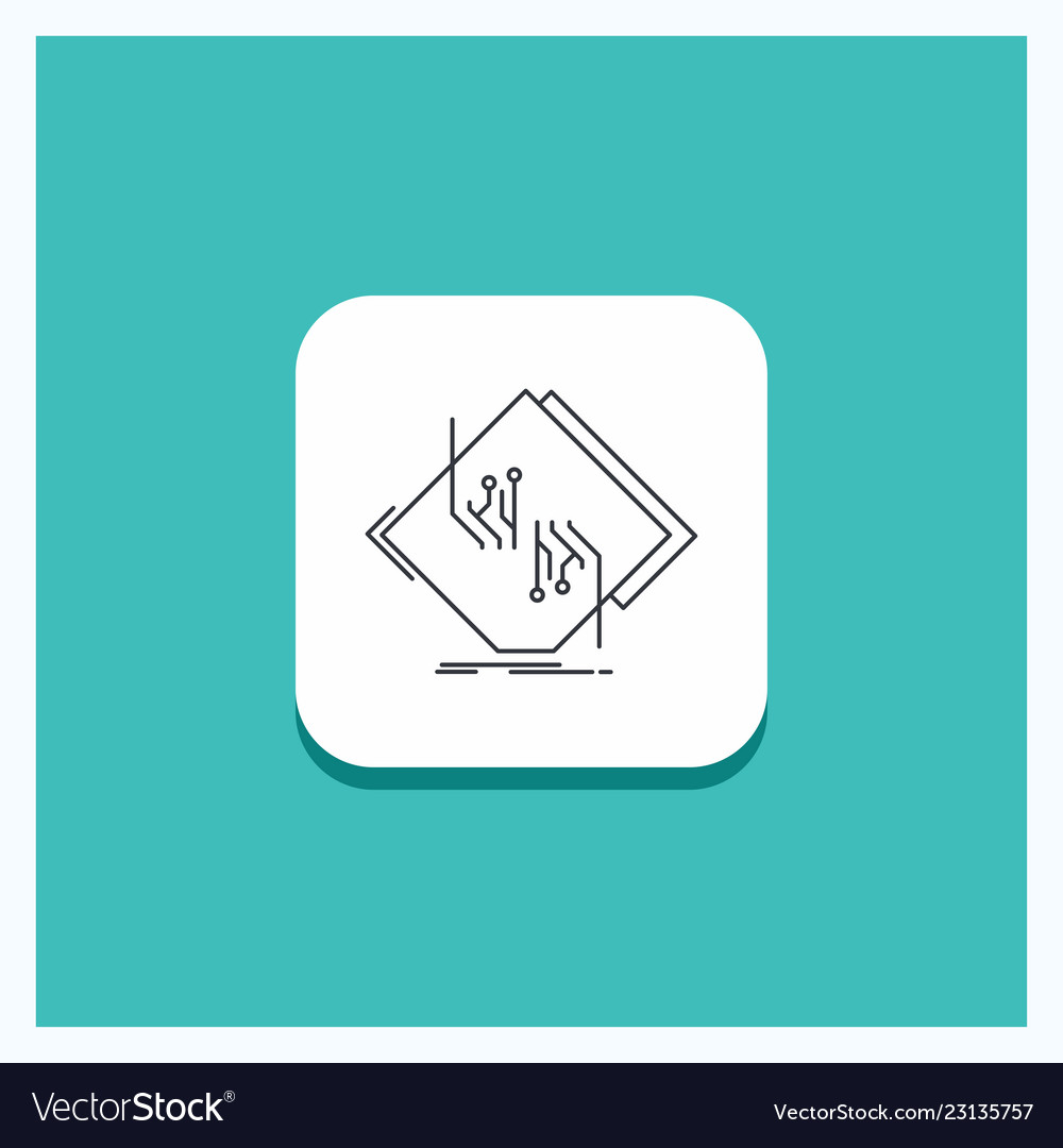 Round button for board chip circuit network vector image Round button for board chip circuit network