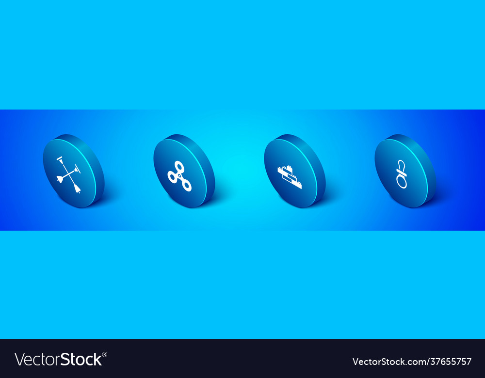 Set isometric arrow with sucker tip toy building vector image Set isometric arrow with sucker tip toy building
