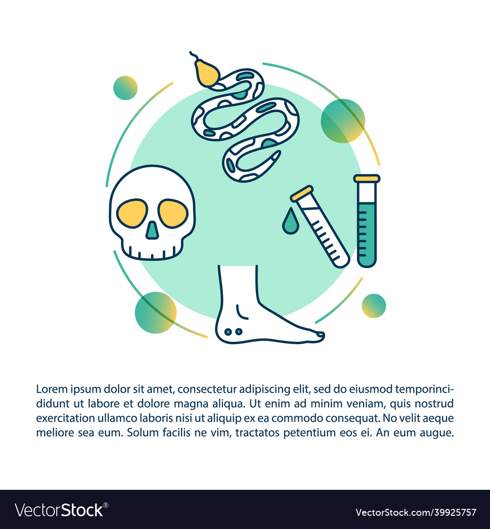 Snakebite consequences concept icon with text vector image Snakebite consequences concept icon with text
