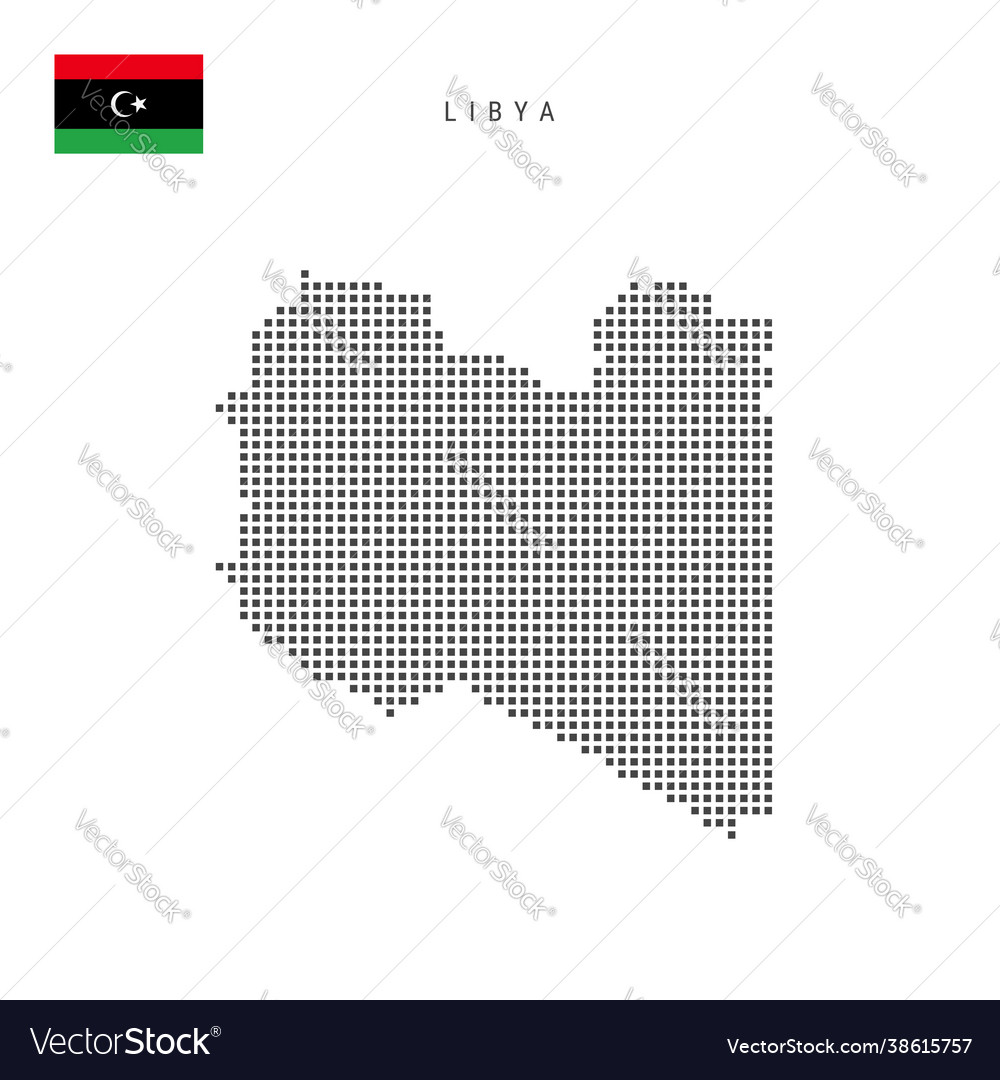 Square dots pattern map libya libyan dotted