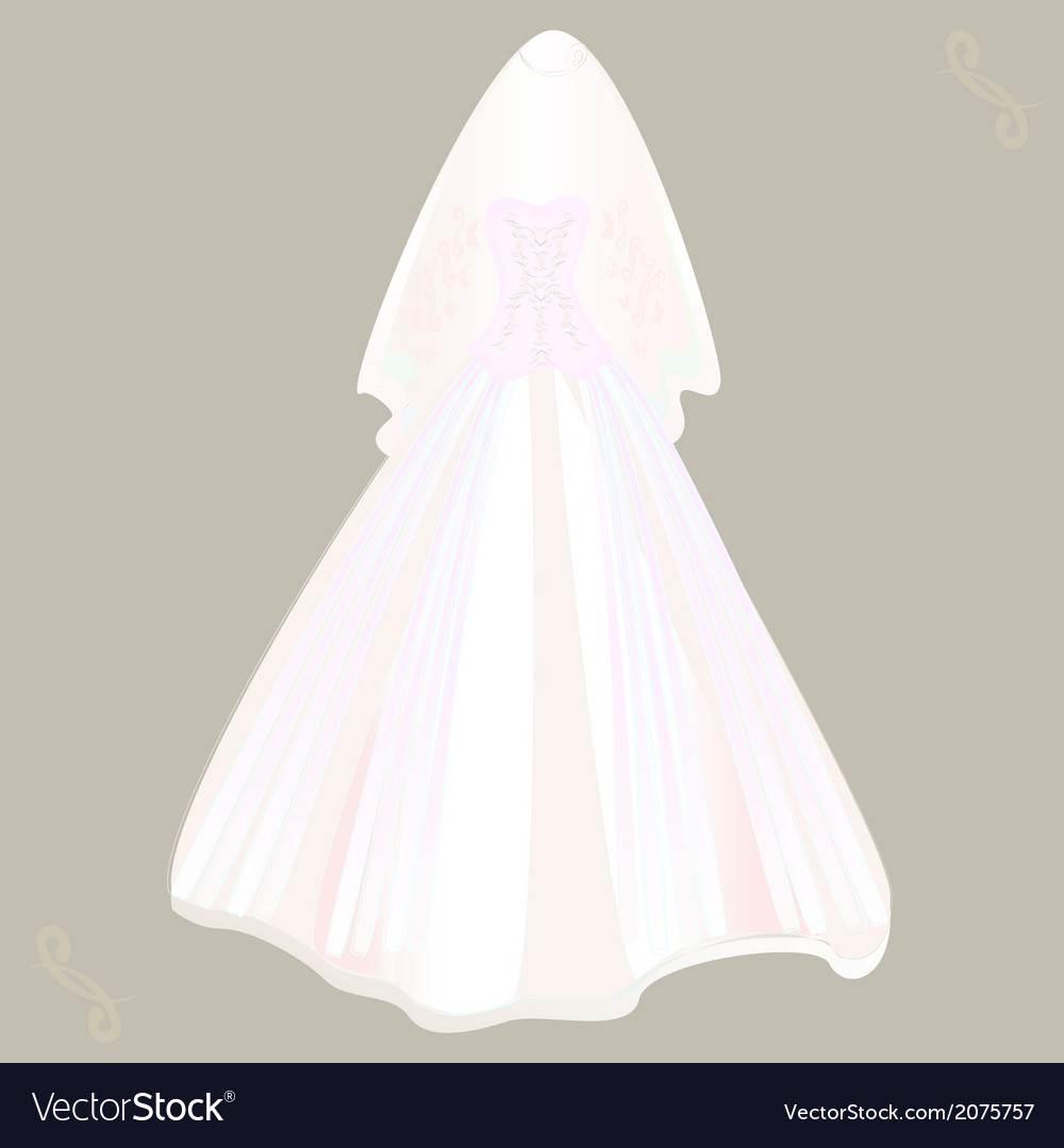 Download Wedding dress with veil Royalty Free Vector Image