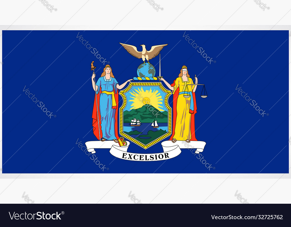 Accurate correct new york ny state flag Royalty Free Vector