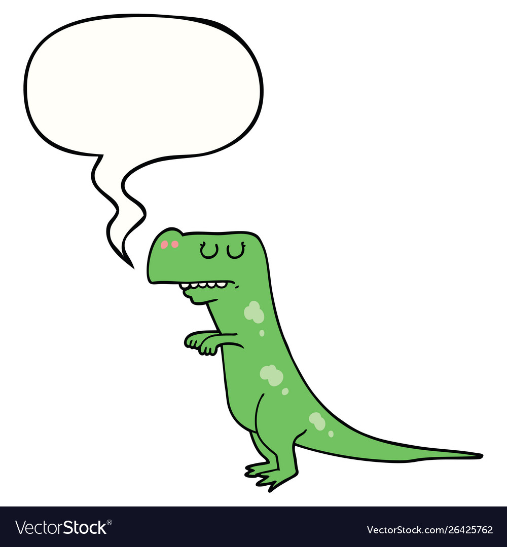 Cartoon dinosaur and speech bubble