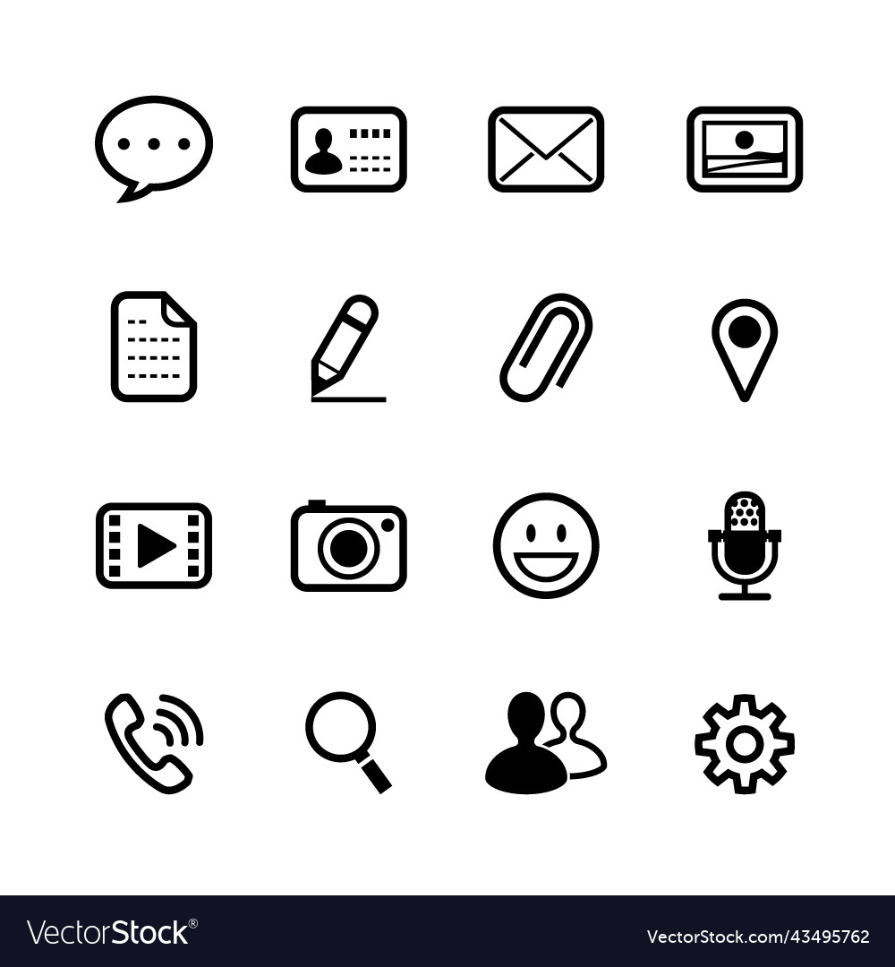 Chat-icons-for-application-with-white-background vector image Chat-icons-for-application-with-white-background