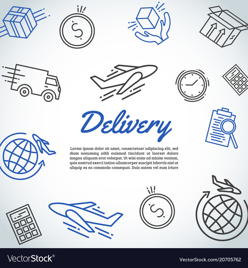 Delivery and express shipment background courier vector image Delivery and express shipment background courier