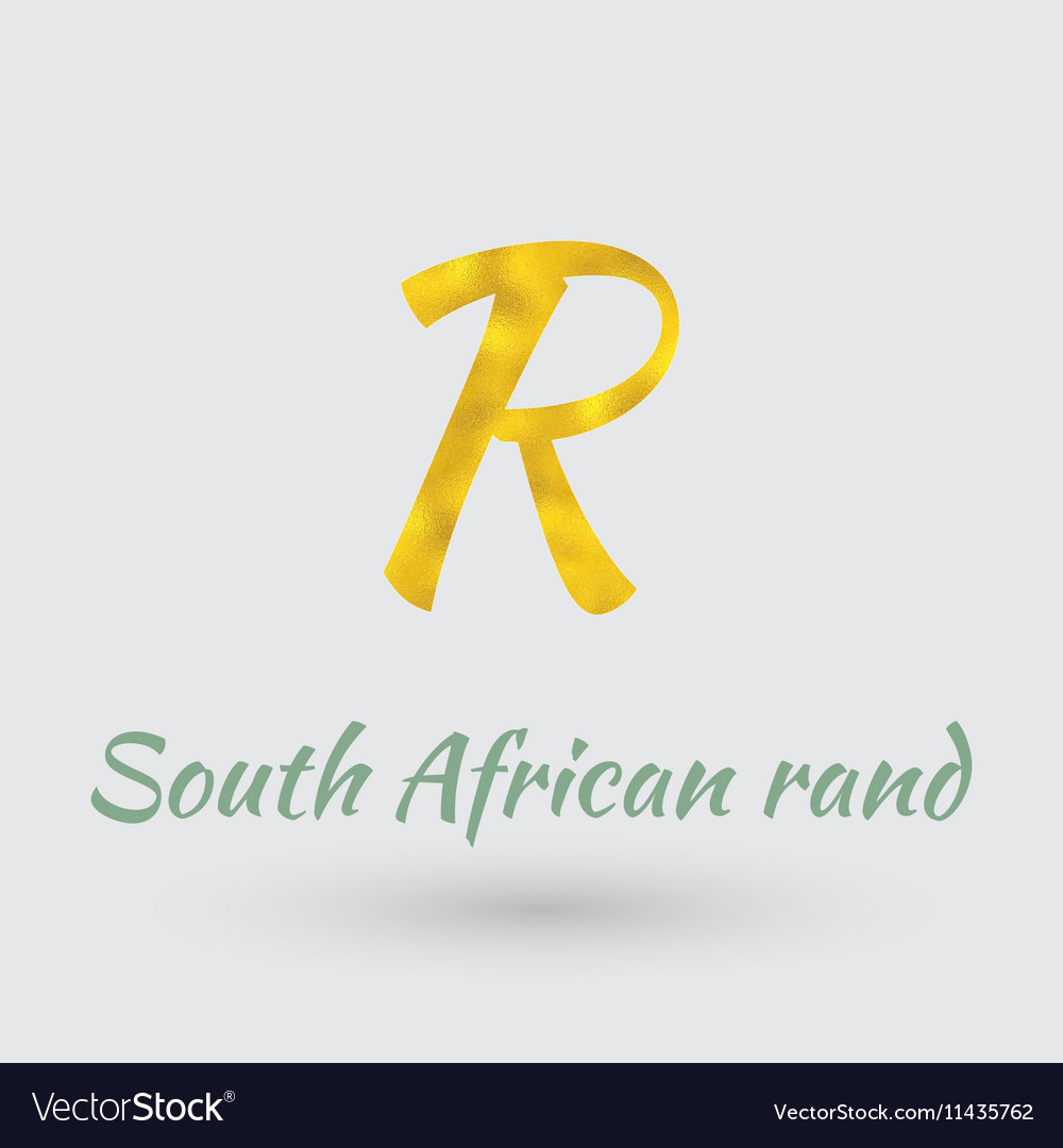 Golden symbol of south africa rand