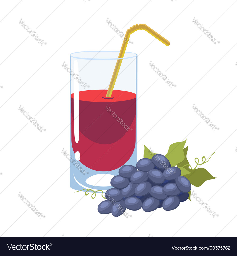 Grape juice isolate on a white background Vector Image Grape juice isolate on a white background
