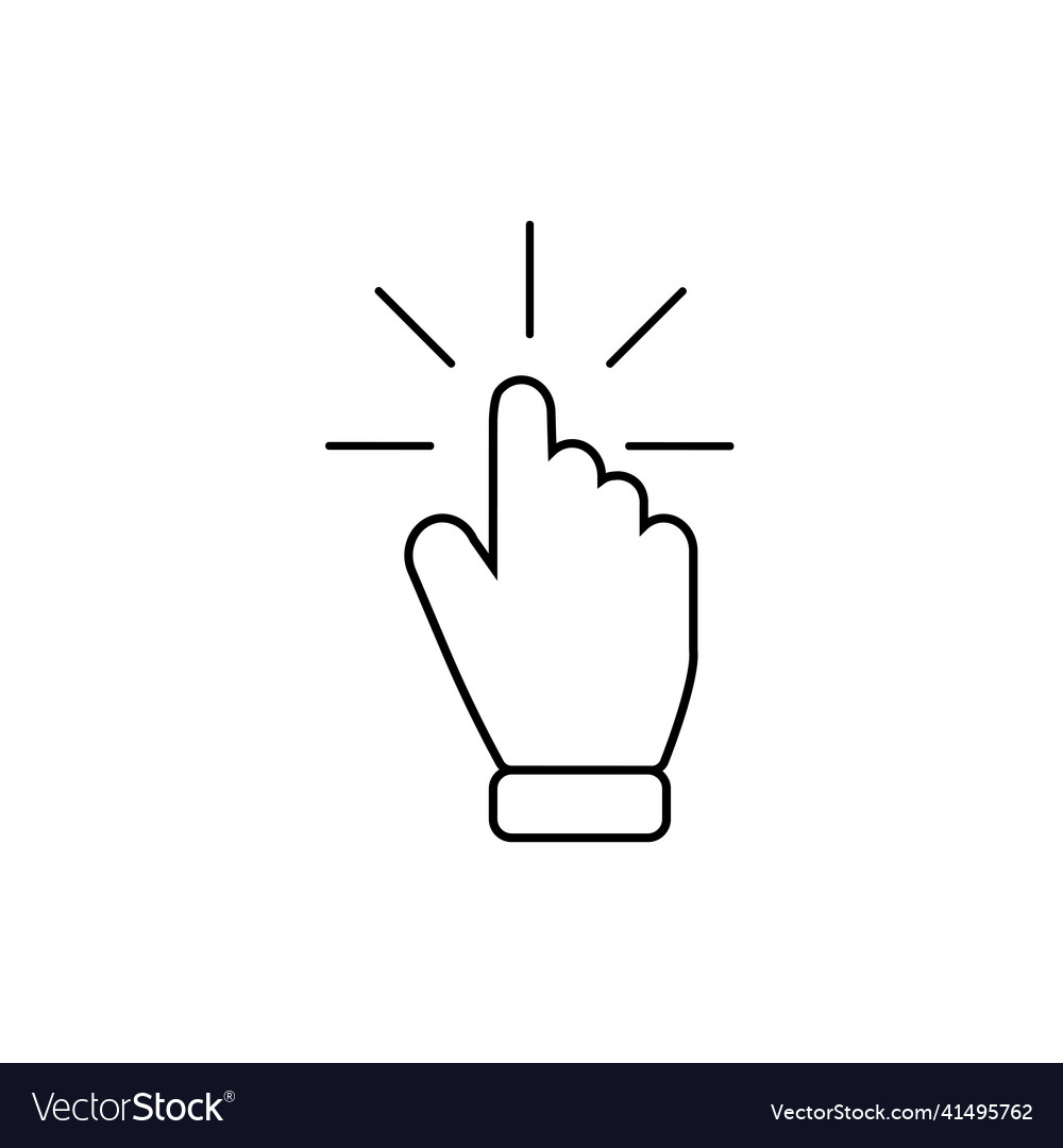 Hand click icon cursor symbol press pictogram vector image Hand click icon cursor symbol press pictogram