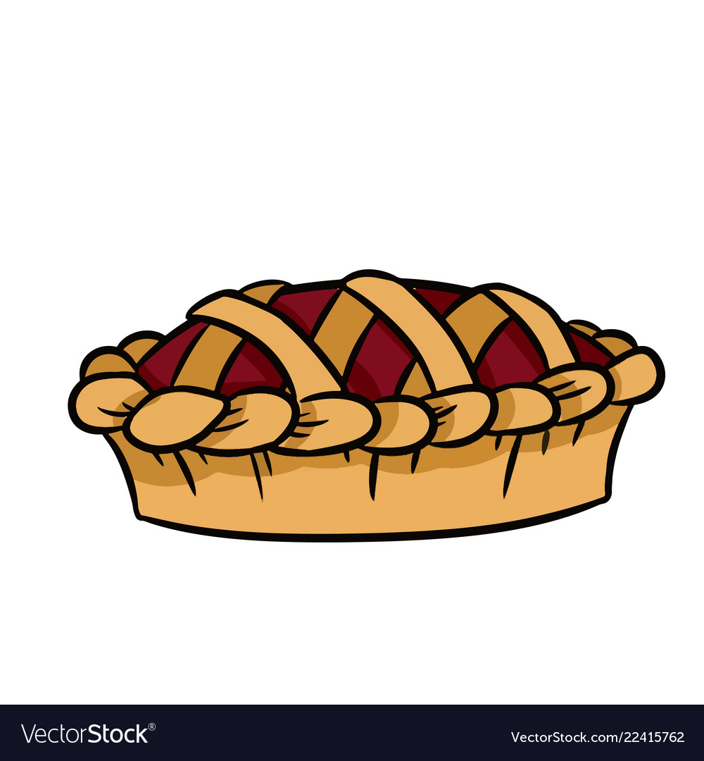 Hand drawn doodle pie icon vector image Hand drawn doodle pie icon