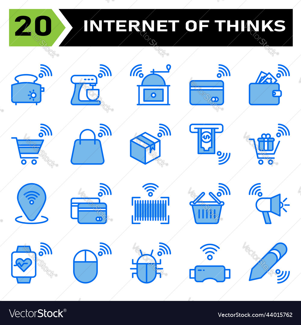 Internet of things icon set include toaster bread