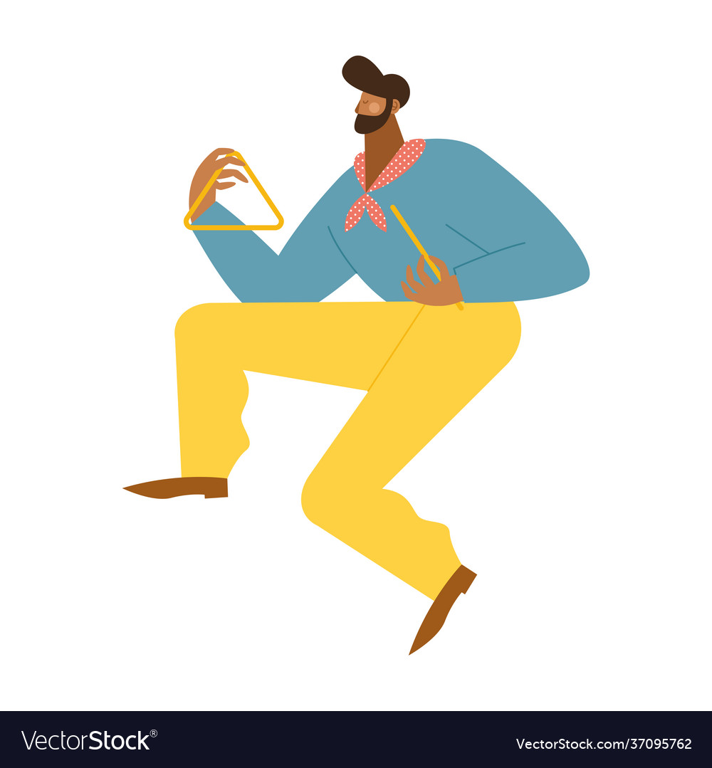 Man playing triangle