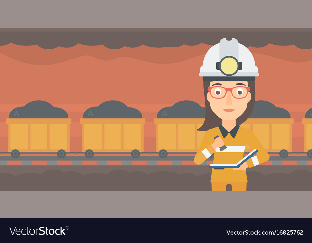 Miner checking documents