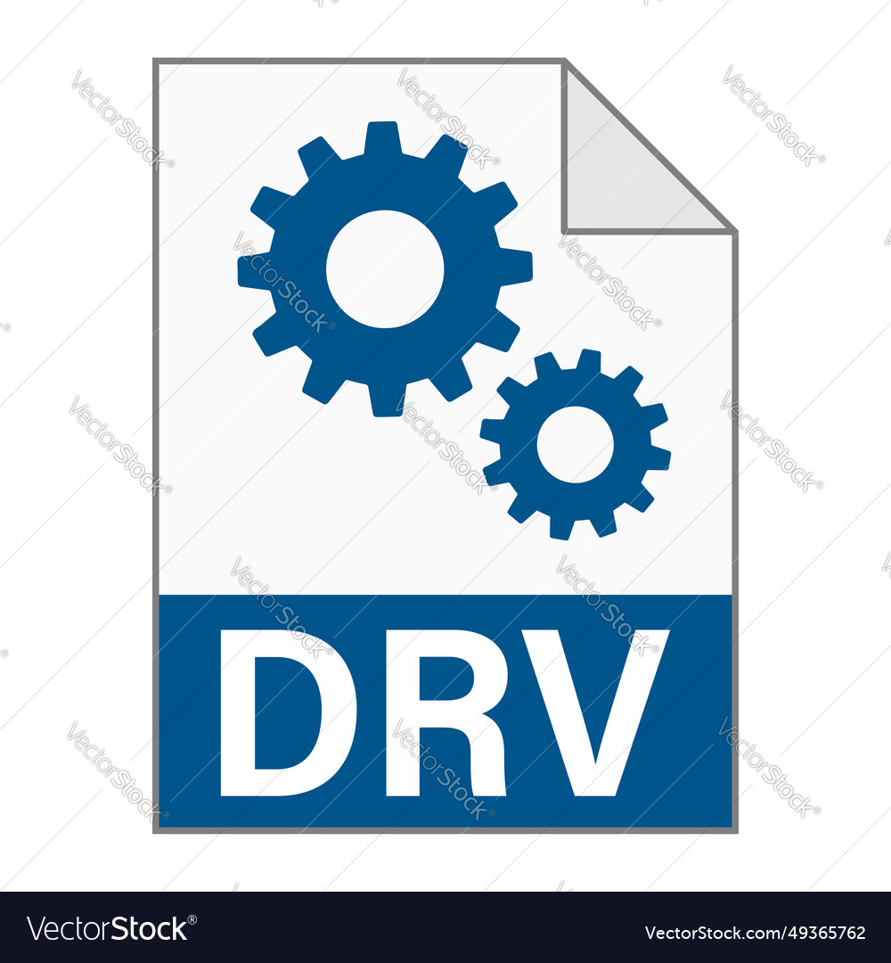 Modern flat design of drv file icon for web
