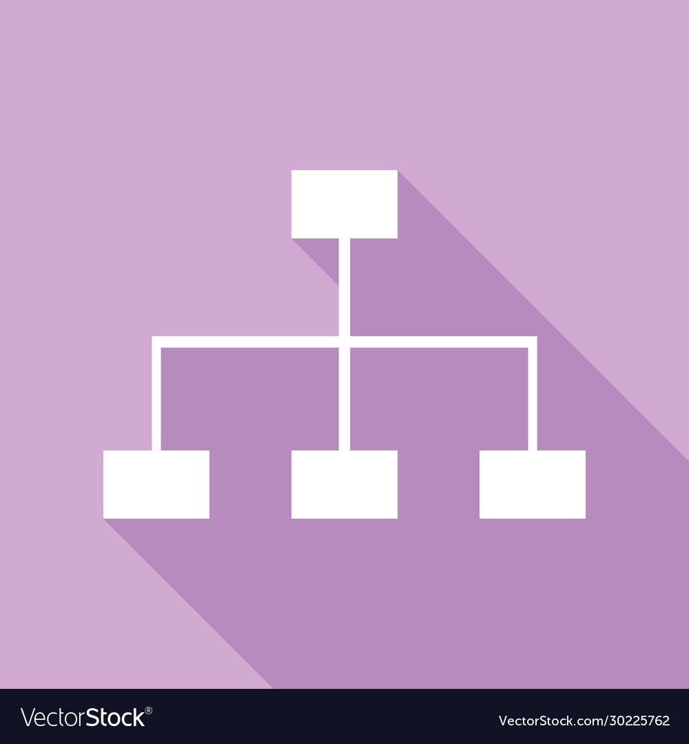 Site map sign white icon with long shadow