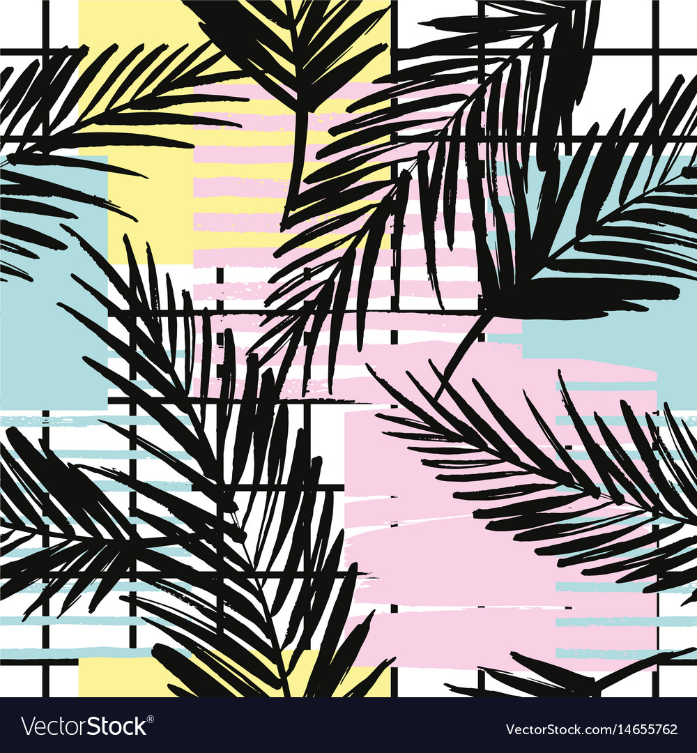 Trendy seamless exotic pattern with palm