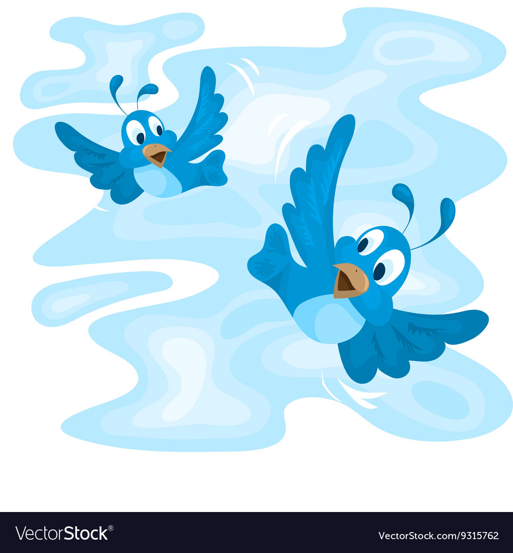 Two flying birds Royalty Free Vector Image - VectorStock