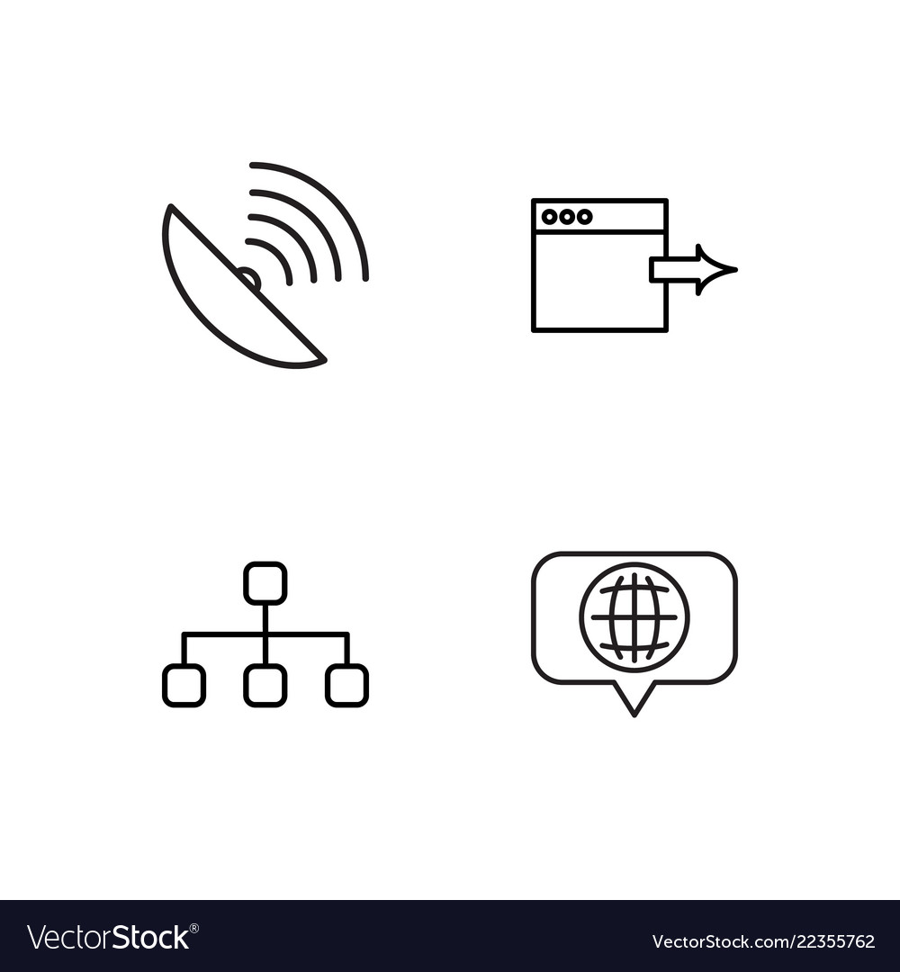 Web simple outlined icons set Vector Image Web simple outlined icons set