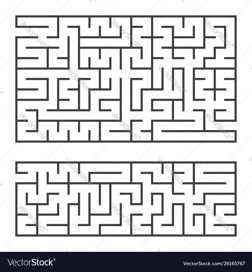 A set two rectangular mazes with an entrance Vector Image A set two rectangular mazes with an entrance