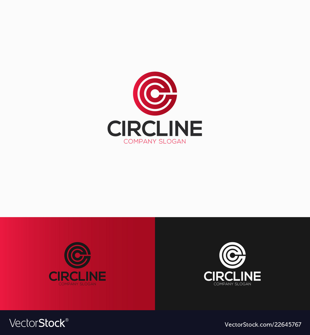 Circle is a letter c logo with line art style Vector Image