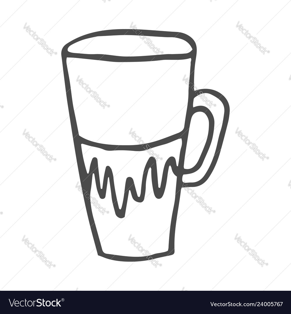 Coffee cup doodle isolated