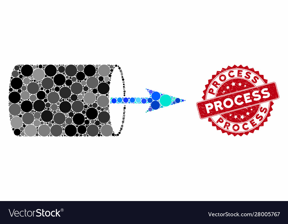 Collage pipe direction with scratched process Vector Image