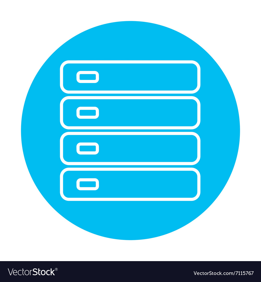 Computer server line icon