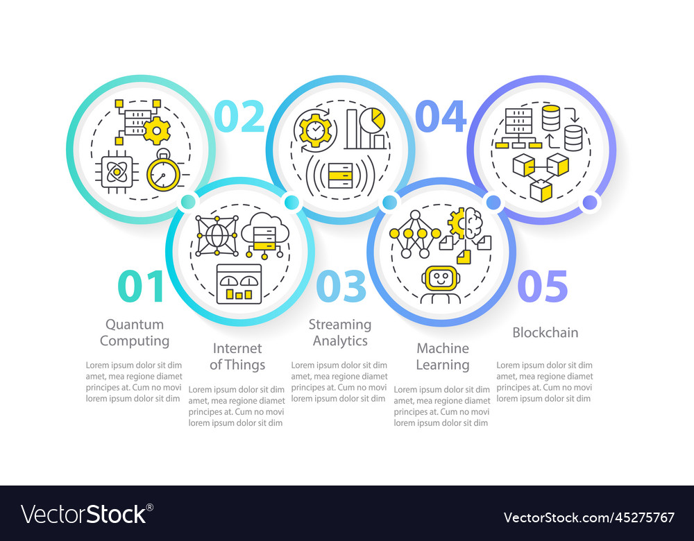 Data science technologies circle infographic vector image Data science technologies circle infographic