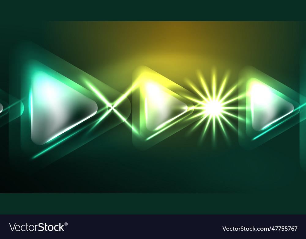 Digital neon abstract background triangles