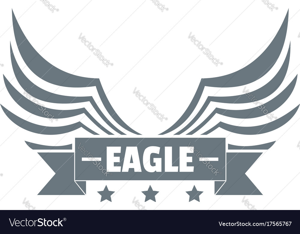 Eagle wing logo simple gray style Royalty Free Vector Image