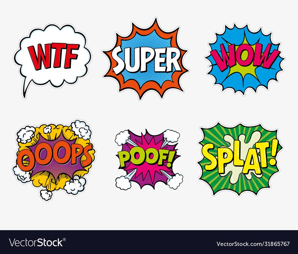 Expression text wf super wow oops posplat Vector Image Expression text wf super wow oops posplat