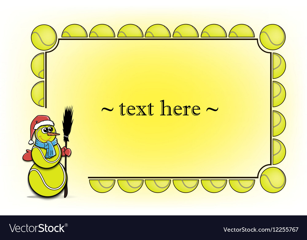 Frame With Tennis Ball And Snowman