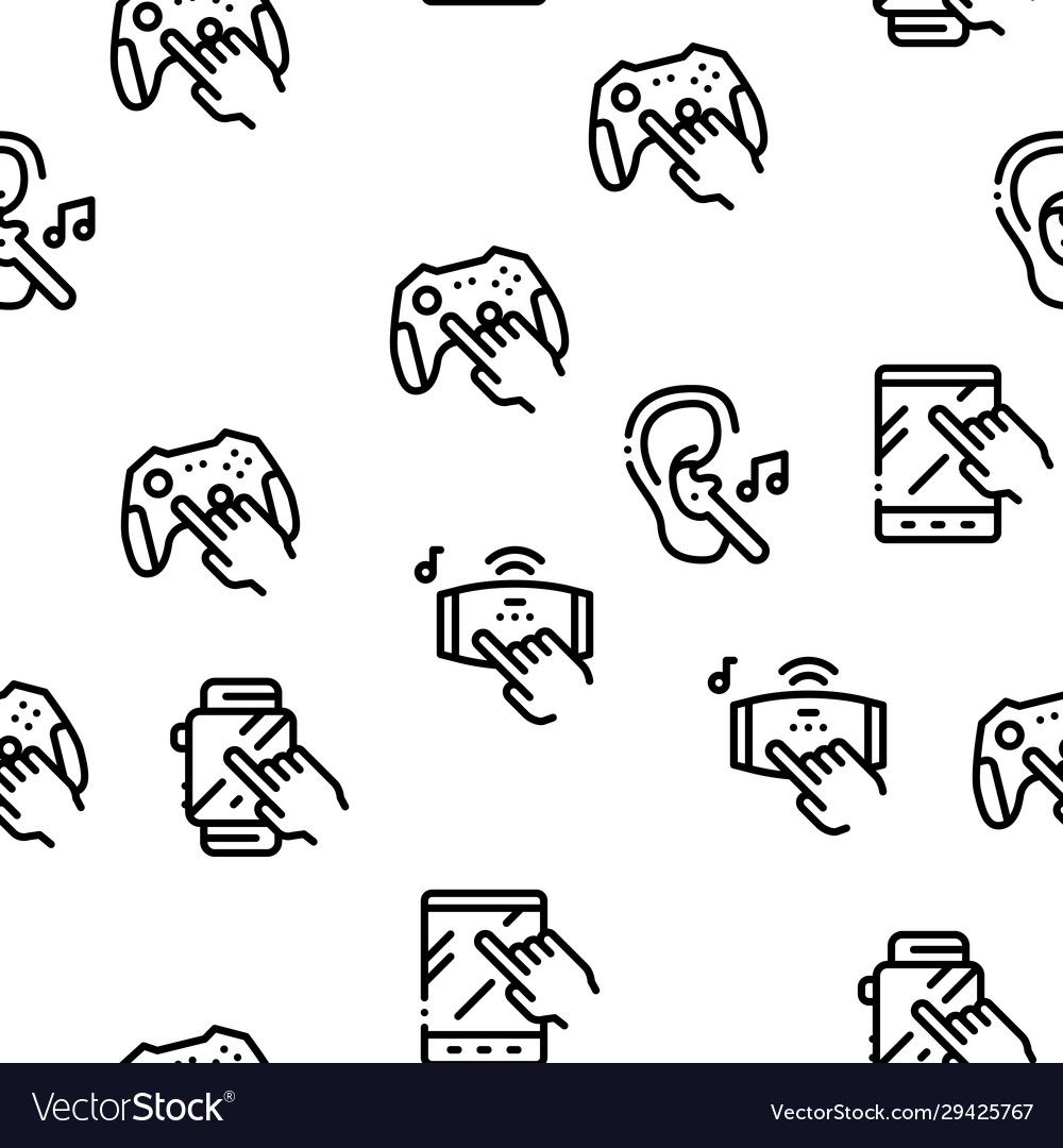 Gadget and device seamless pattern vector image Gadget and device seamless pattern