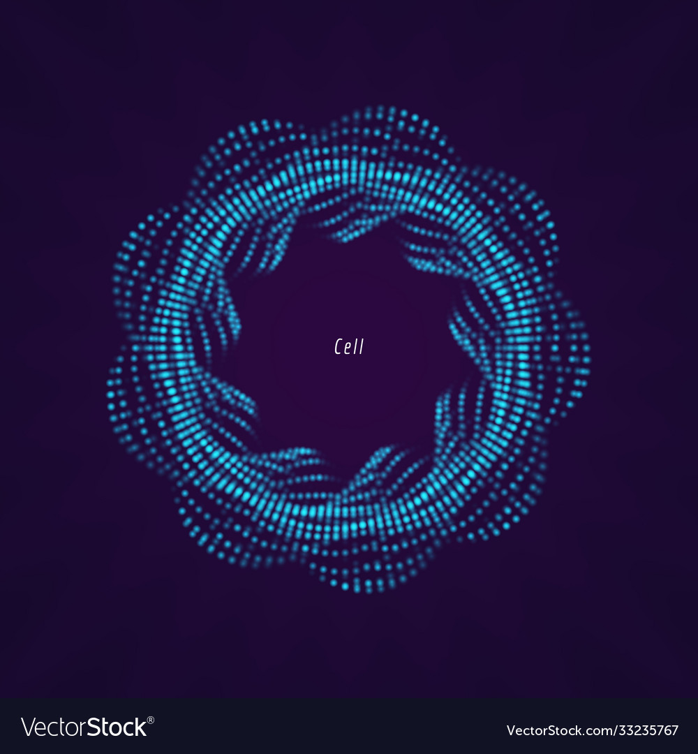 Geometric or organic object consists dots Vector Image