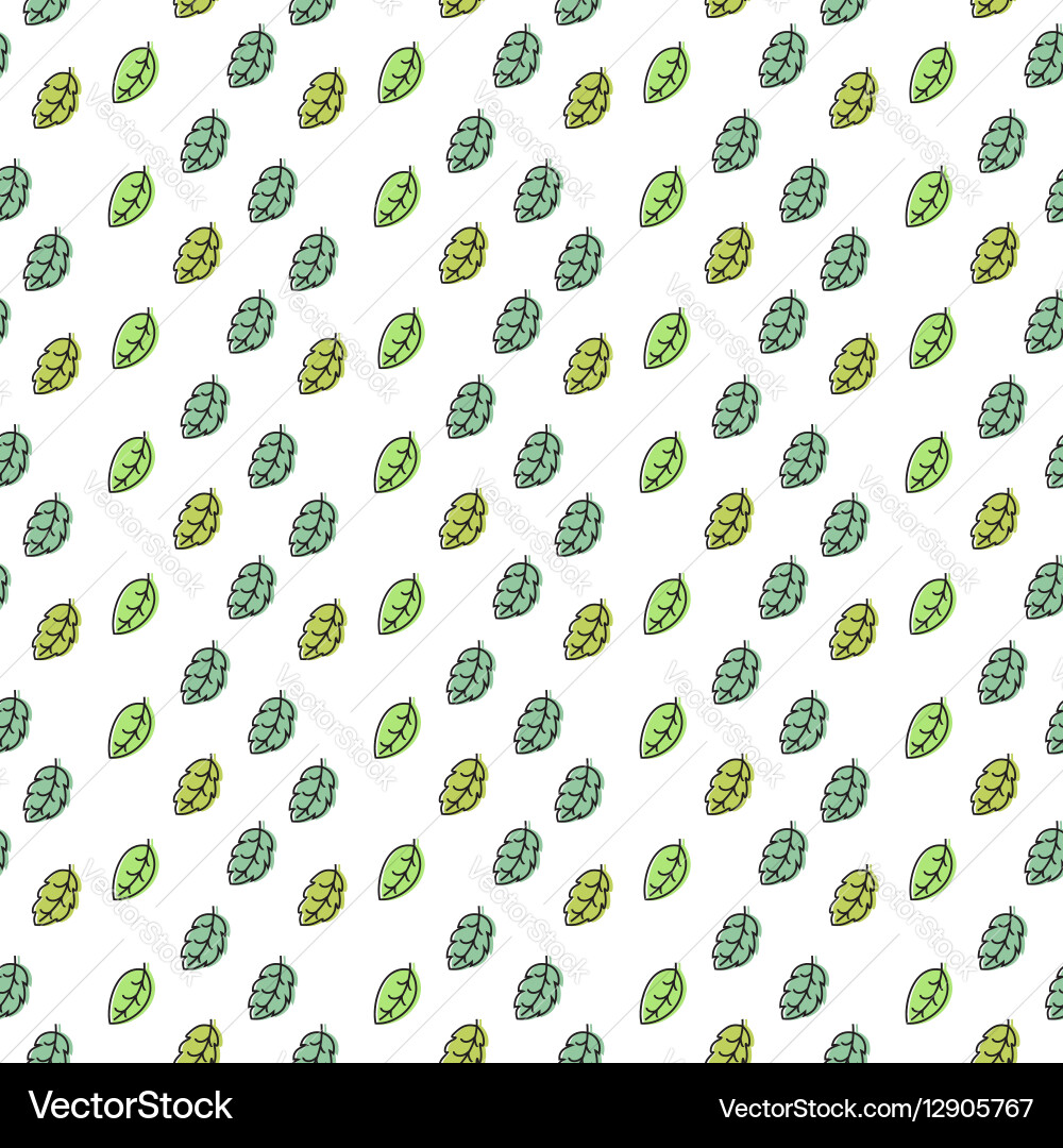 Green leaves seamless pattern Royalty Free Vector Image