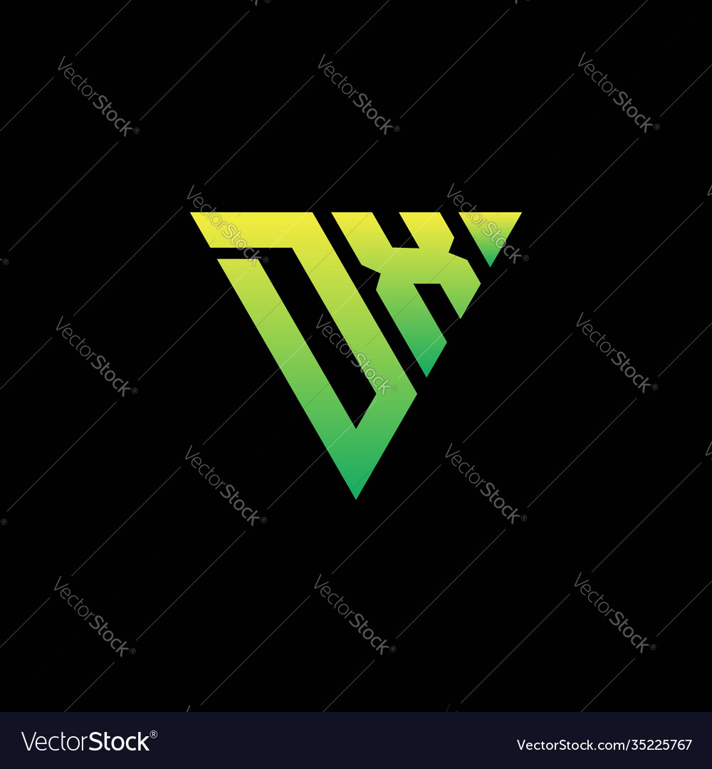 Initial triangle logo monogram with shape vector image Initial triangle logo monogram with shape