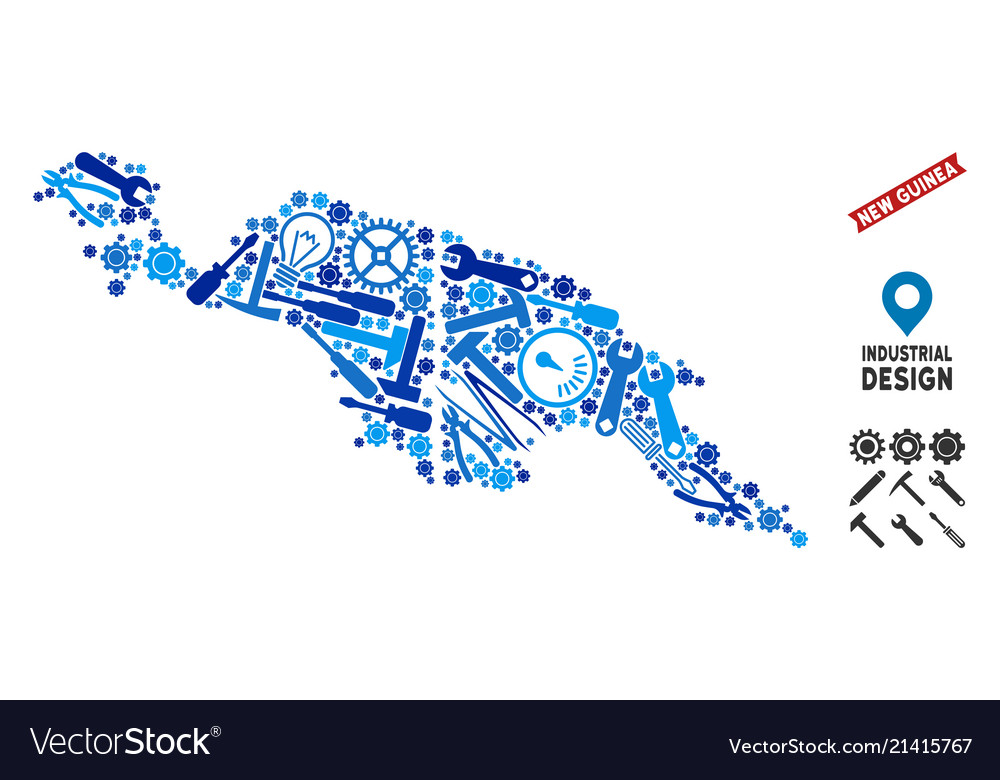 Instrument new guinea countries map composition
