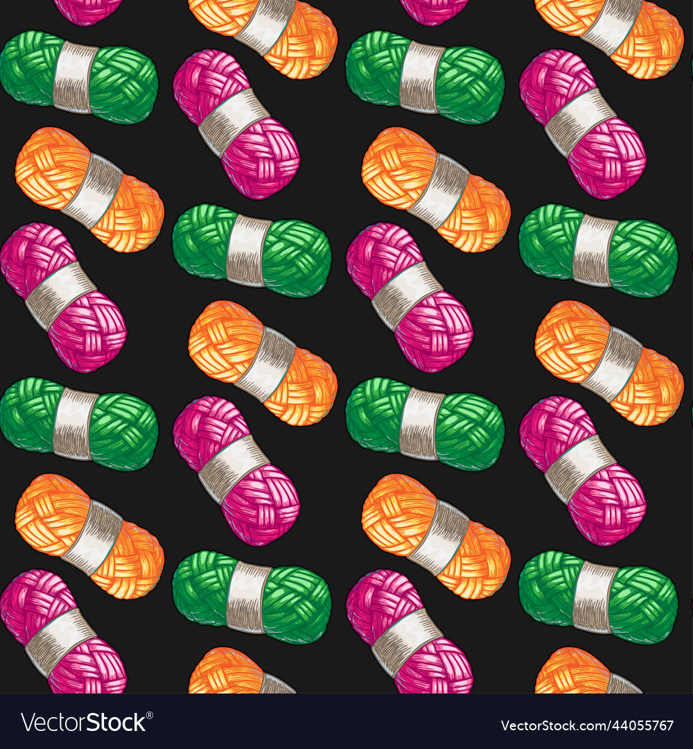 Knitting threads seamless pattern vector image Knitting threads seamless pattern