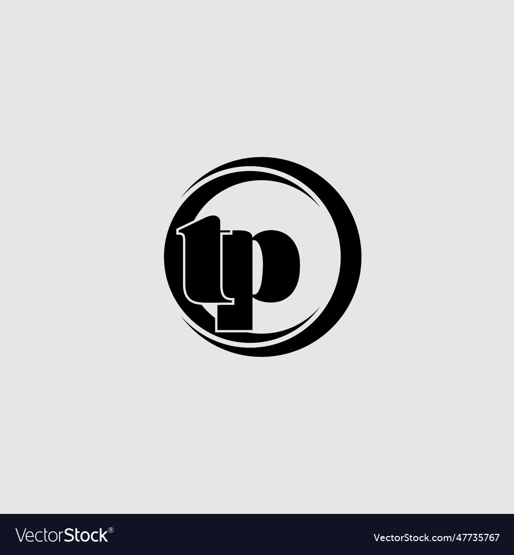 Letters tp simple circle linked line logo Vector Image Letters tp simple circle linked line logo
