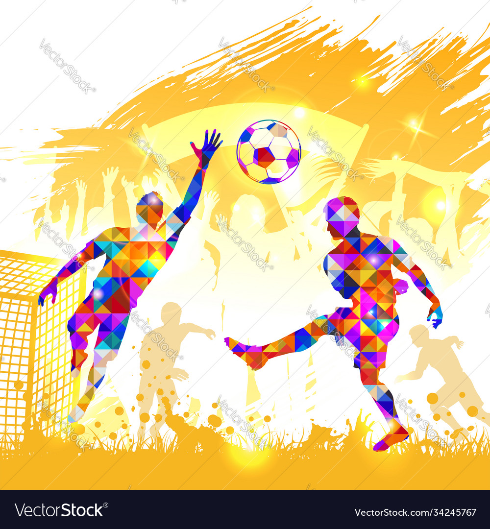 Poster soccer player victory blow vector image Poster soccer player victory blow