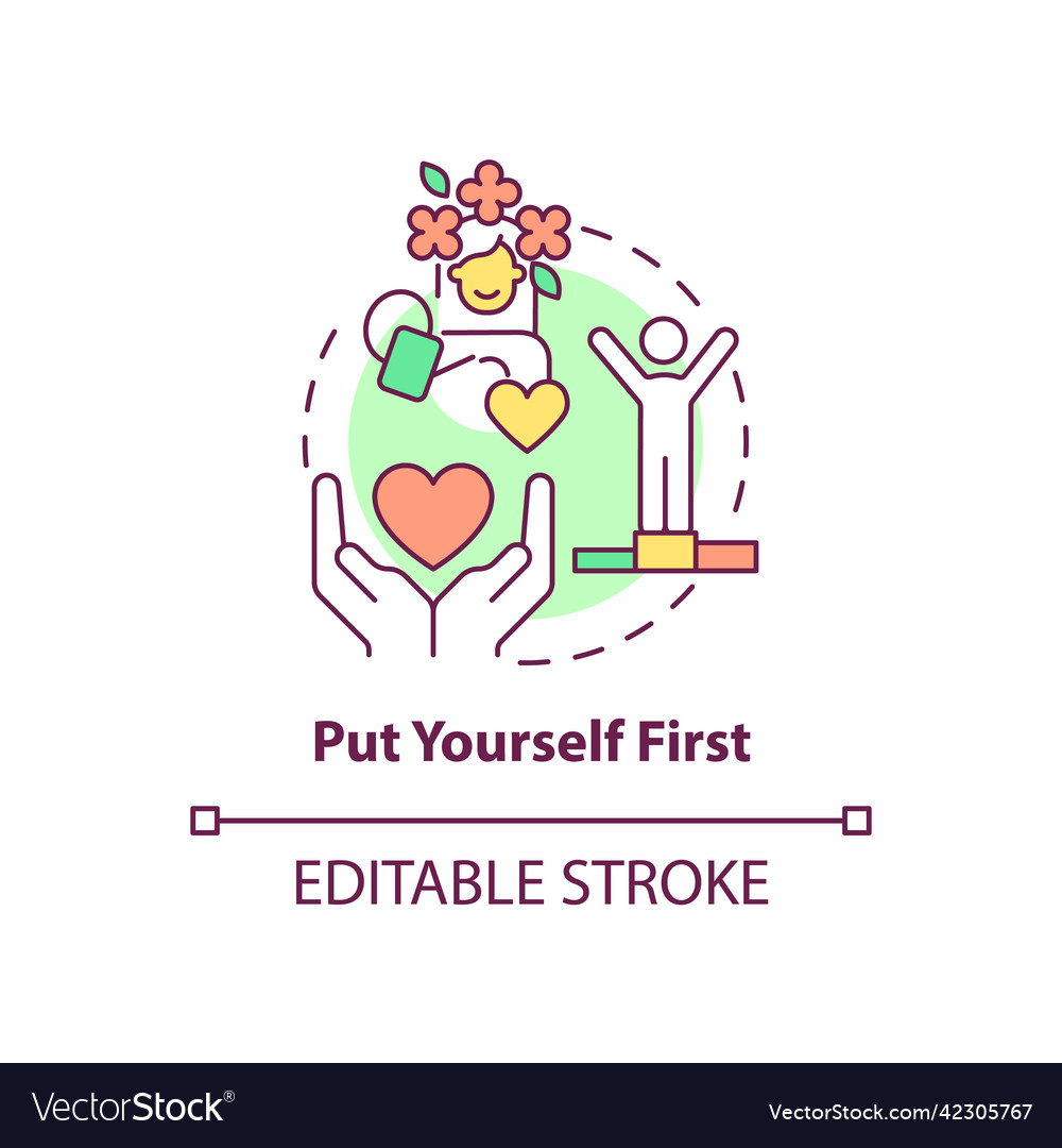 Put yourself first concept icon vector image Put yourself first concept icon
