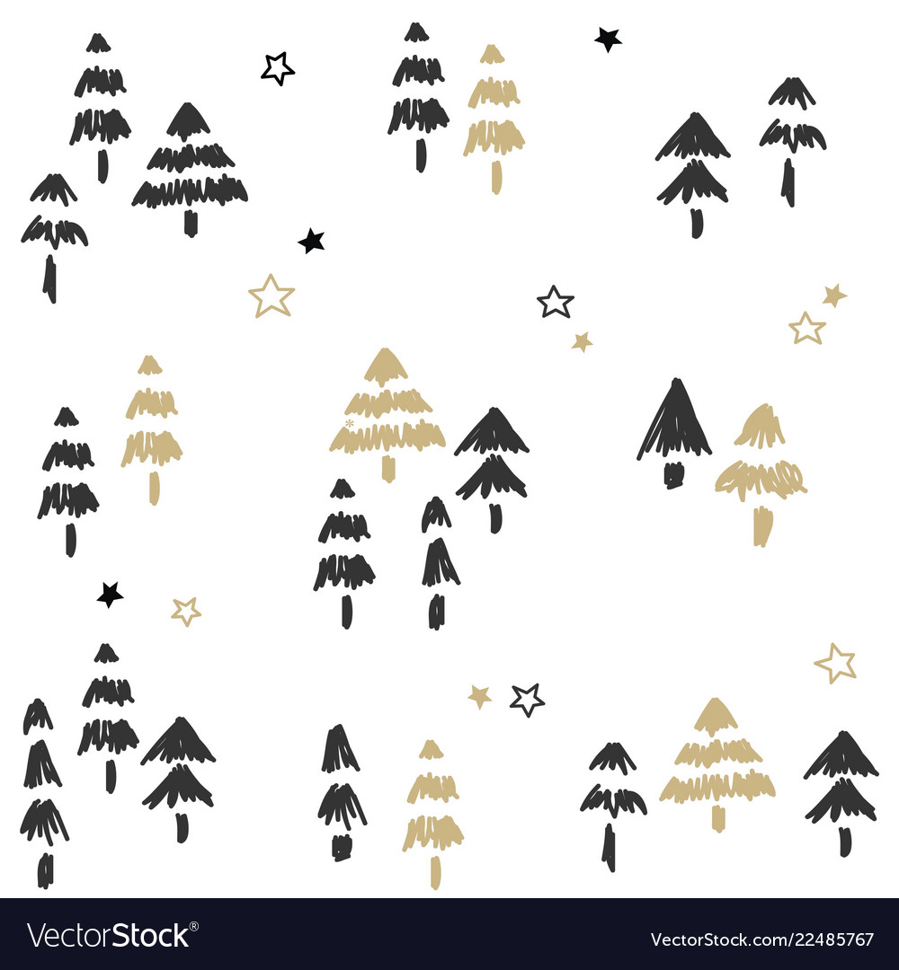 Seamless pattern with christmas tree