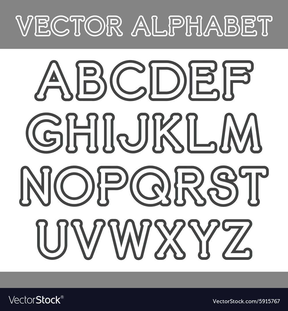 Serif font with rounded corners and contour